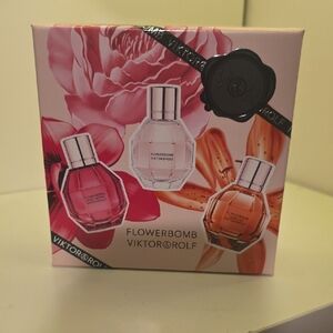 Viktor & Rolf Flowerbomb Perfume Trio with Pink and Orange Hues